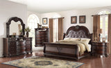 Stanley Cherry Brown King Upholstered Sleigh Bed by Crown Mark at Eve Furniture