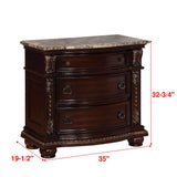 Stanley Cherry Brown Nightstand with Marble Top by Crown Mark at Eve Furniture