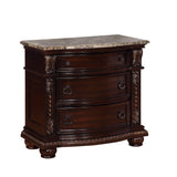 Stanley Cherry Brown Nightstand with Marble Top by Crown Mark at Eve Furniture