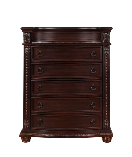 Stanley Cherry Brown Upholstered Sleigh Bedroom Set by Crown Mark at Eve Furniture