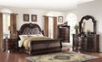 Stanley Cherry Brown Upholstered Sleigh Bedroom Set by Crown Mark at Eve Furniture