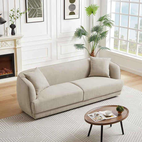 Stanmer Living Room Luxury Fabric Linen Couch in Cream by Ashcroft Furniture at Eve Furniture