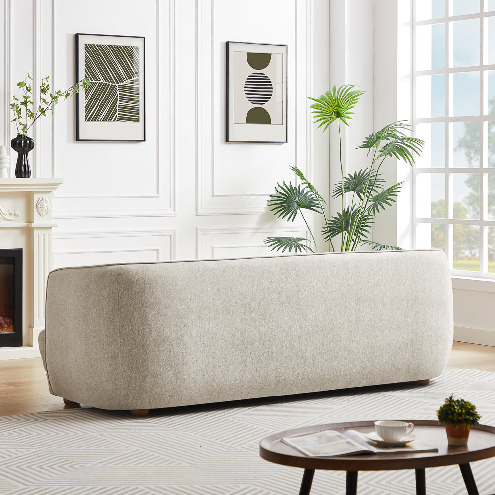 Stanmer Living Room Luxury Fabric Linen Couch in Cream by Ashcroft Furniture at Eve Furniture