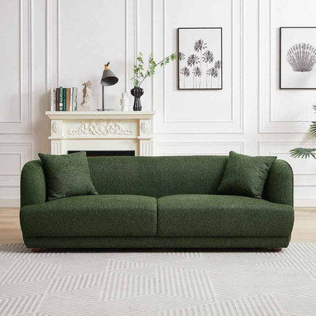 Stanmer Living Room Luxury Fabric Linen Couch in Green by Ashcroft Furniture at Eve Furniture