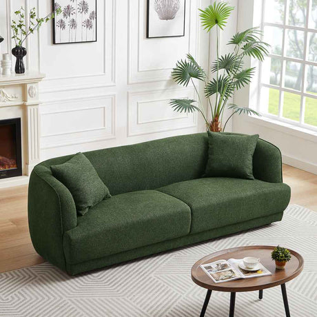 Stanmer Living Room Luxury Fabric Linen Couch in Green by Ashcroft Imports at Eve Furniture