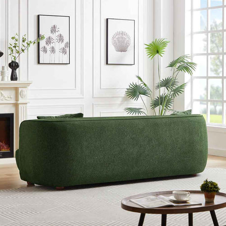 Stanmer Living Room Luxury Fabric Linen Couch in Green by Ashcroft Imports at Eve Furniture