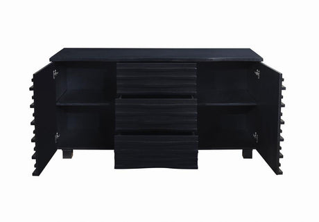 Stanton 3-Drawer Rectangular Server Black