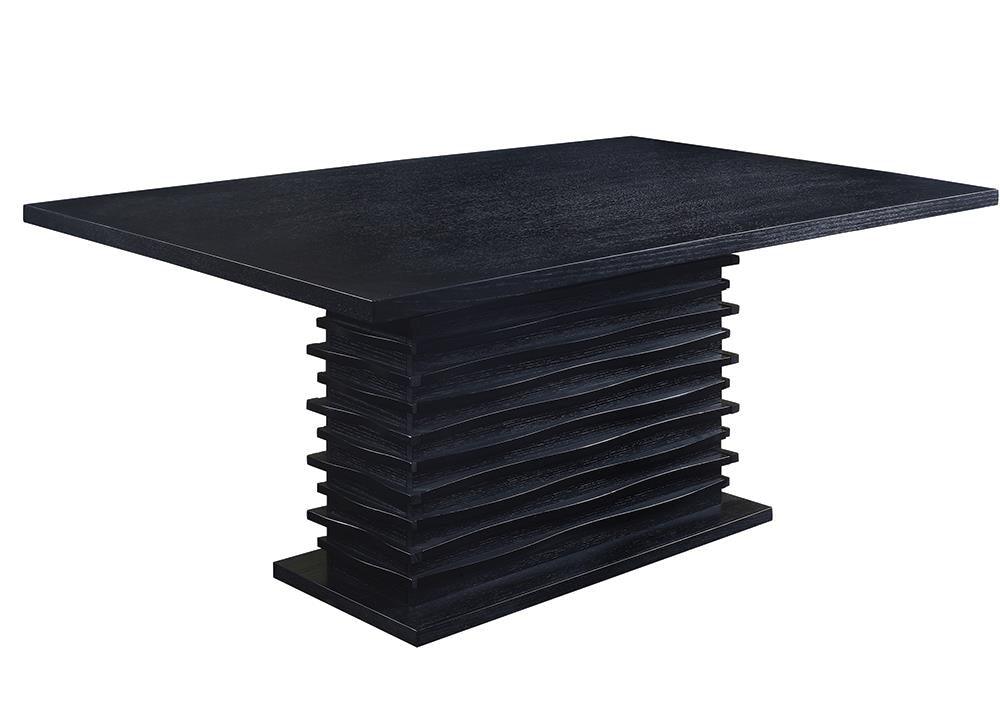 Stanton Black Rectangle Pedestal Dining Table by Coaster at Eve Furniture