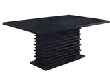 Stanton Black Rectangle Pedestal Dining Table by Coaster at Eve Furniture