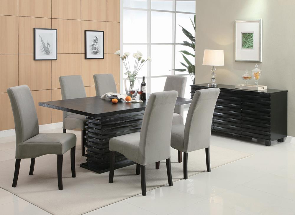 Stanton Black Rectangle Pedestal Dining Table