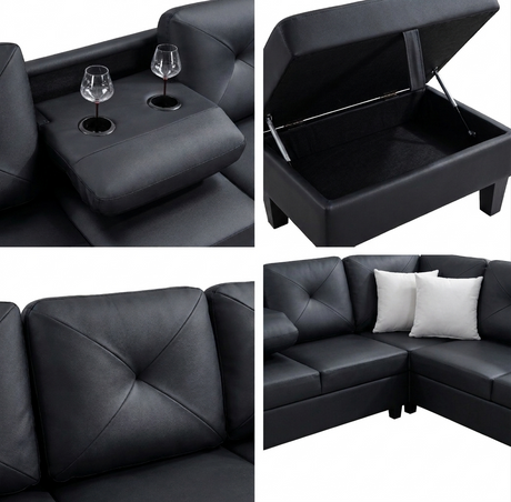 Star Black RAF Sectional by New Era Innovations at Eve Furniture