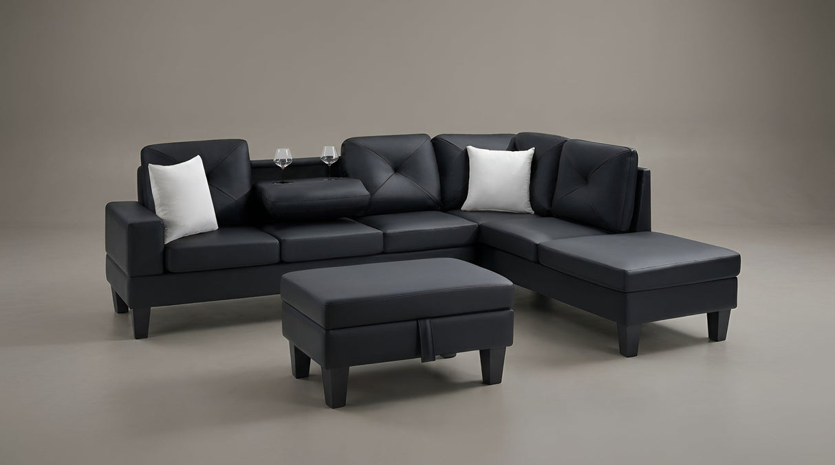Star Black RAF Sectional by New Era Innovations at Eve Furniture