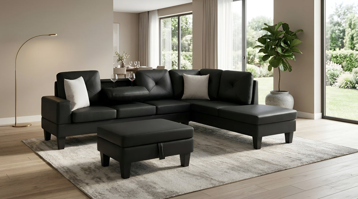 Star Black RAF Sectional by New Era Innovations at Eve Furniture
