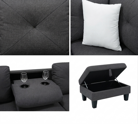 Star DK Grey RAF Sectional by New Era Innovations at Eve Furniture