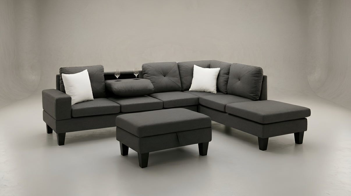 Star DK Grey RAF Sectional by New Era Innovations at Eve Furniture