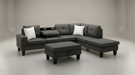 Star DK Grey RAF Sectional by New Era Innovations at Eve Furniture
