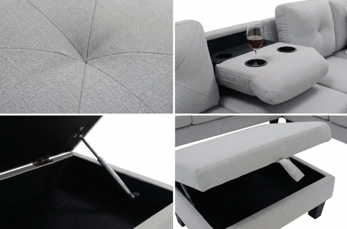 Star Light Grey RAF Sectional by New Era Innovations at Eve Furniture