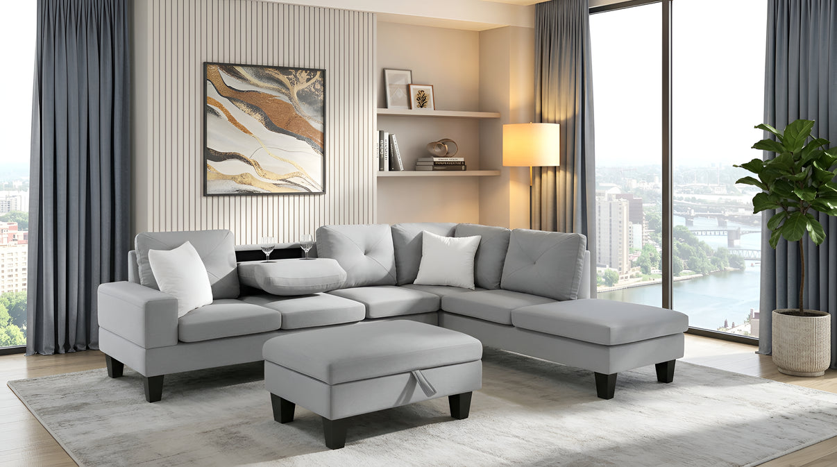 Star Light Grey RAF Sectional by New Era Innovations at Eve Furniture