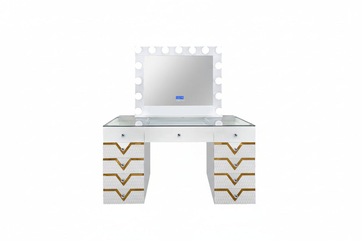 Star White Vanity Set by New Era Innovations at Eve Furniture