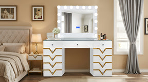 Star White Vanity Set by New Era Innovations at Eve Furniture