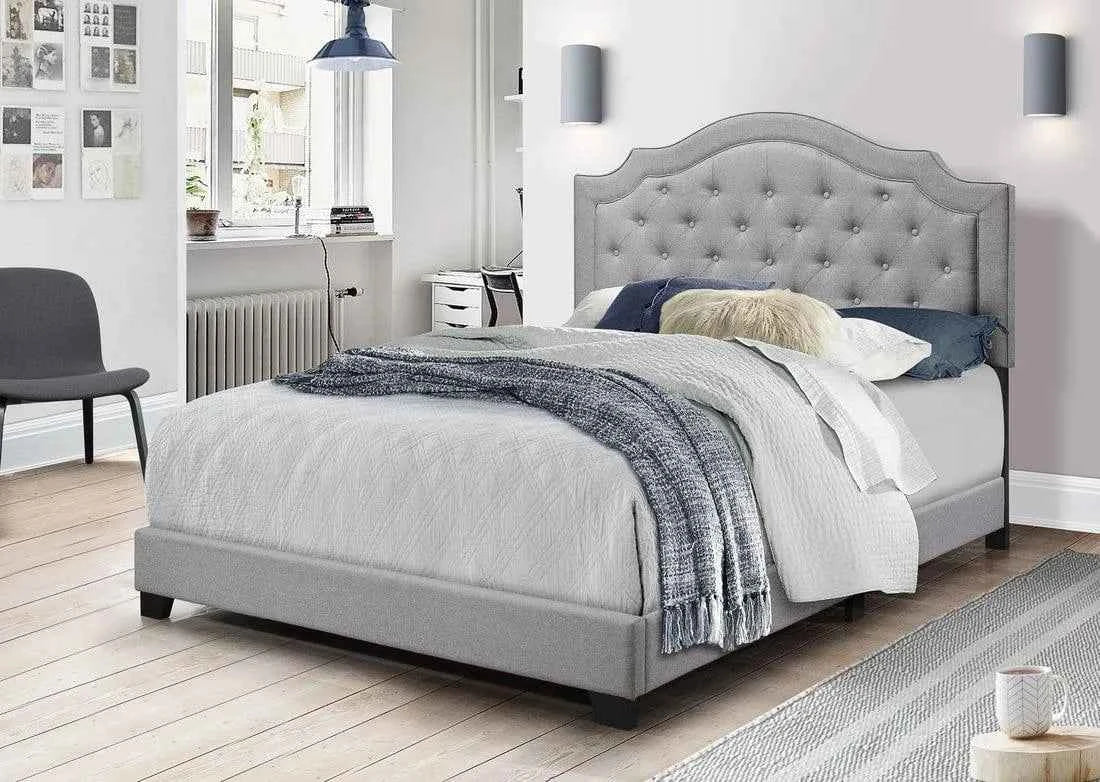 Starbed Gray Linen King Bed by Happy Homes at Eve Furniture