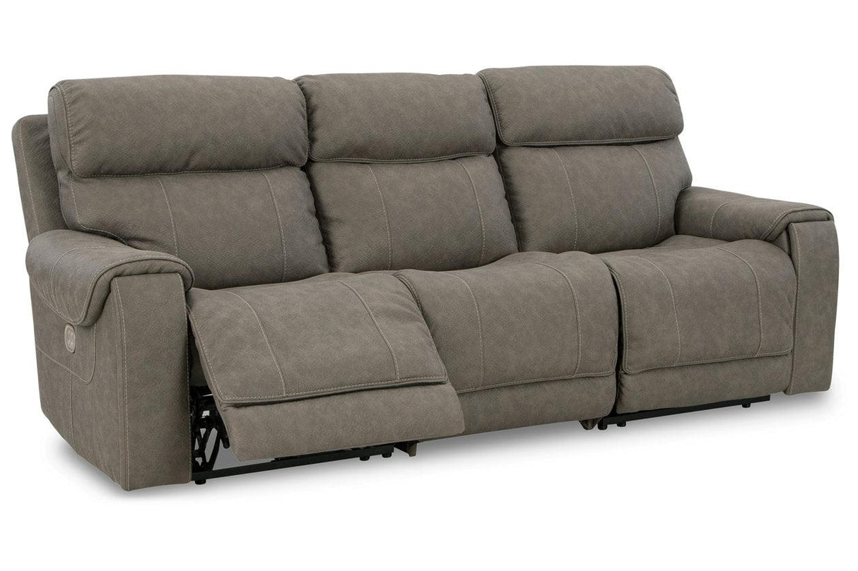 Starbot Fossil 3-Piece Dual Power Reclining Modular Sofa by Ashley at Eve Furniture