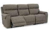Starbot Fossil 3-Piece Dual Power Reclining Modular Sofa by Ashley at Eve Furniture