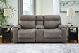 Starbot Fossil Power Reclining Sectional Loveseat with Console by Ashley at Eve Furniture