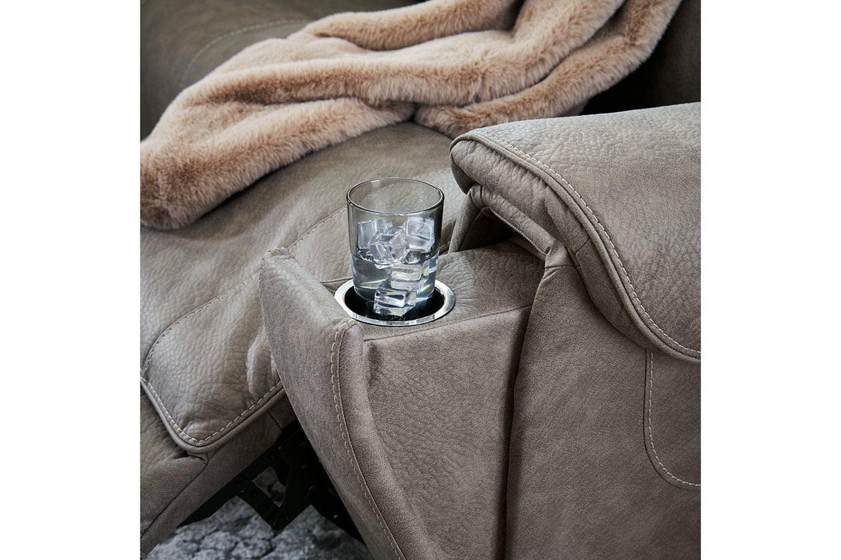 Starbot Fossil Power Reclining Sectional Loveseat by Ashley at Eve Furniture