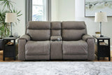 Starbot Fossil Power Reclining Sectional Loveseat with Console by Ashley at Eve Furniture