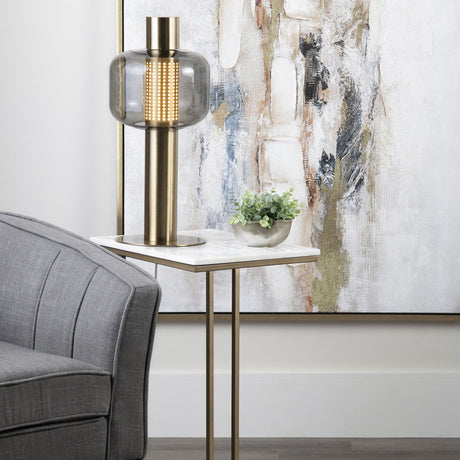 Stardust White/Gold C-Table by Crestview at Eve Furniture