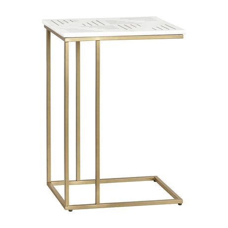 Stardust White/Gold C-Table by Crestview at Eve Furniture