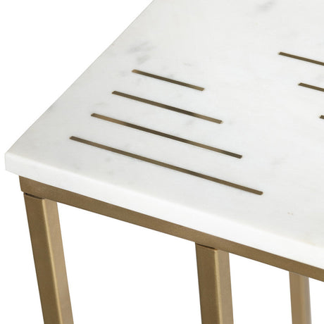 Stardust White/Gold C-Table by Crestview at Eve Furniture