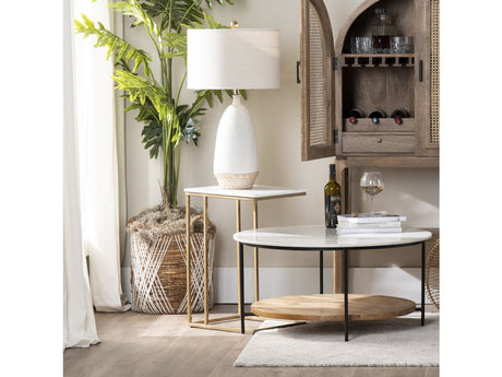 Stardust White/Gold C-Table by Crestview at Eve Furniture