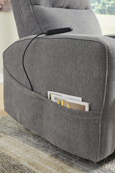 Starganza Gray Power Lift Recliner by Ashley at Eve Furniture