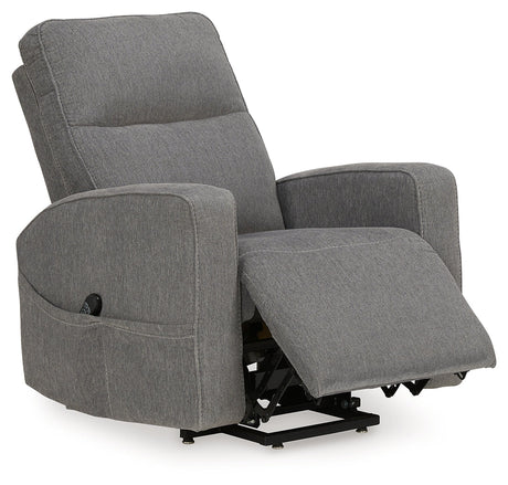 Starganza Gray Power Lift Recliner by Ashley at Eve Furniture