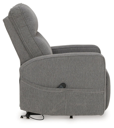Starganza Gray Power Lift Recliner by Ashley at Eve Furniture