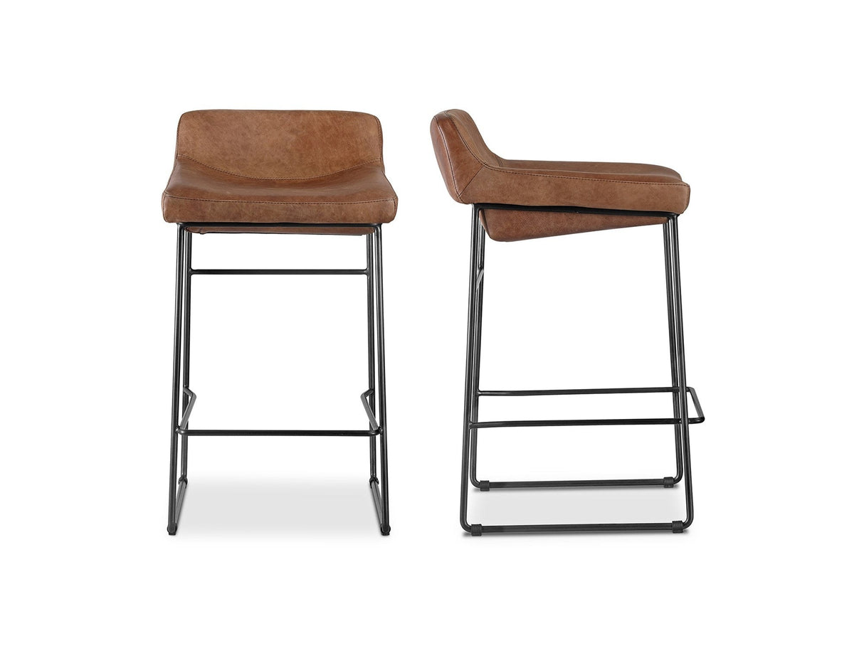 Starlet Brown Leather Counter Stool (Set of 2) by MOES at Eve Furniture