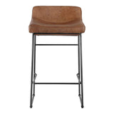 Starlet Brown Leather Counter Stool (Set of 2)
