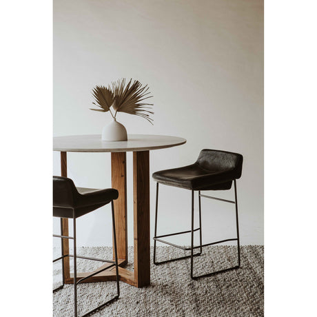 Starlet Onyx Black Leather Counter Stool (Set of 2) by MOES at Eve Furniture