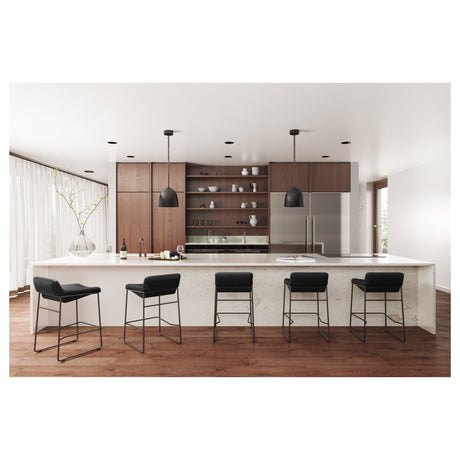 Starlet Onyx Black Leather Counter Stool (Set of 2) by MOES at Eve Furniture