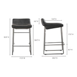 Starlet Onyx Black Leather Counter Stool (Set of 2) by MOES at Eve Furniture