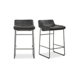 Starlet Onyx Black Leather Counter Stool (Set of 2) by MOES at Eve Furniture