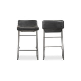 Starlet Onyx Black Leather Counter Stool (Set of 2) by MOES at Eve Furniture