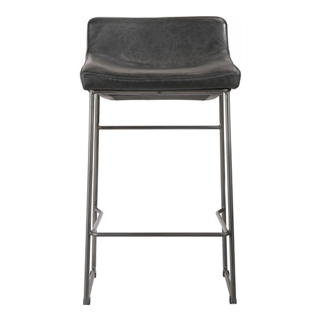 Starlet Onyx Black Leather Counter Stool (Set of 2) by MOES at Eve Furniture