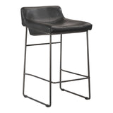 Starlet Onyx Black Leather Counter Stool (Set of 2) by MOES at Eve Furniture