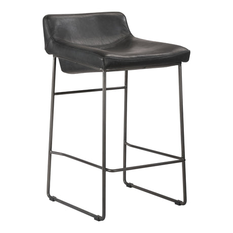 Starlet Onyx Black Leather Counter Stool (Set of 2) by MOES at Eve Furniture