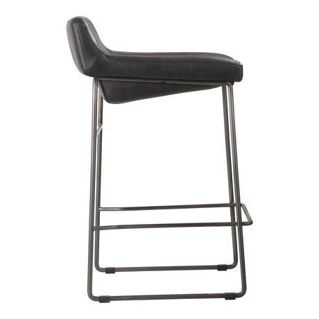 Starlet Onyx Black Leather Counter Stool (Set of 2) by MOES at Eve Furniture