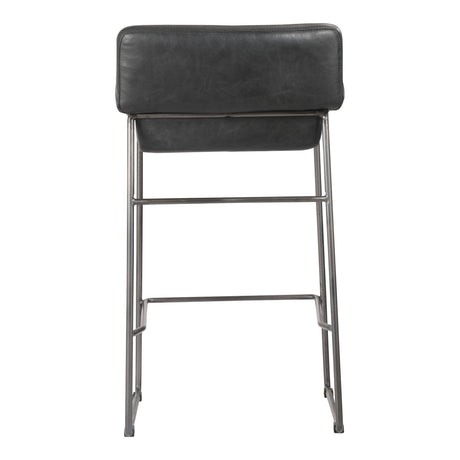 Starlet Onyx Black Leather Counter Stool (Set of 2) by MOES at Eve Furniture
