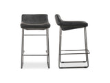 Starlet Onyx Black Leather Counter Stool (Set of 2) by MOES at Eve Furniture